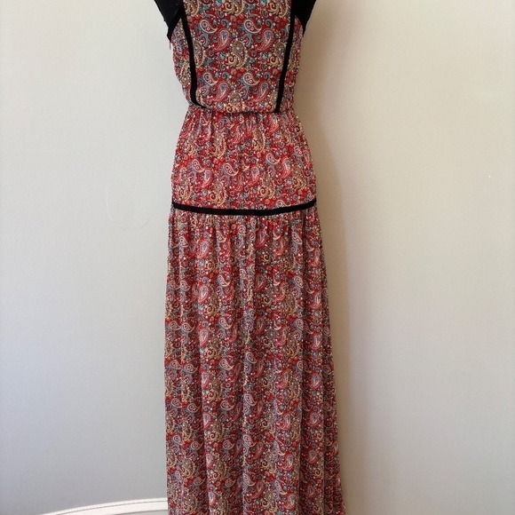 Lulus Paisley Wide Open Spaces Maxi Dress Red Women's Size Small - Picture 12 of 16
